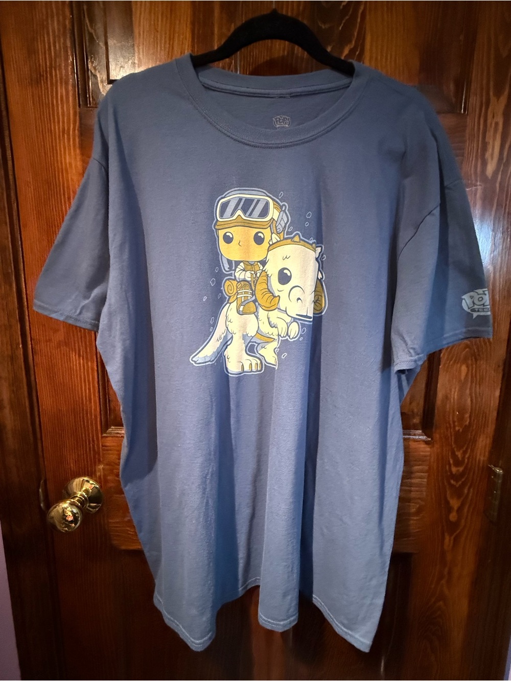 Funko Blue Short Sleeve Tee with Yellow StarWars Character Graphic